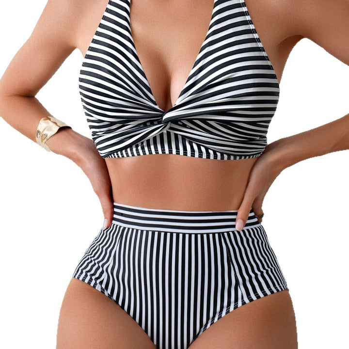 Damen Hochgeschnittener Bikini mit V-Ausschnitt und sportlichem Schnitt Echo Archiv