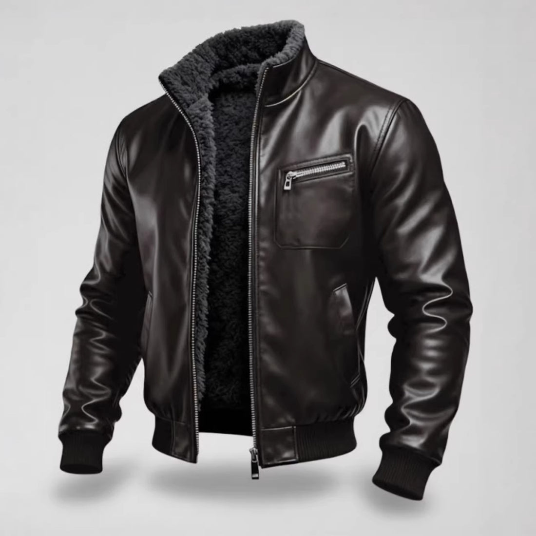 Herren Lederjacke mit Innenfutter – Valtoré