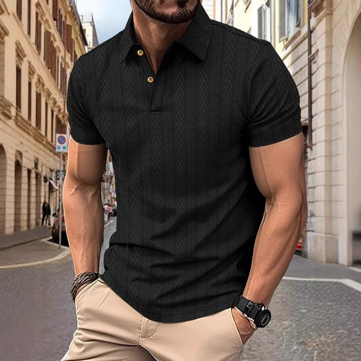 Herren Polo-Shirt mit strukturierter Oberfläche Echoarchiv