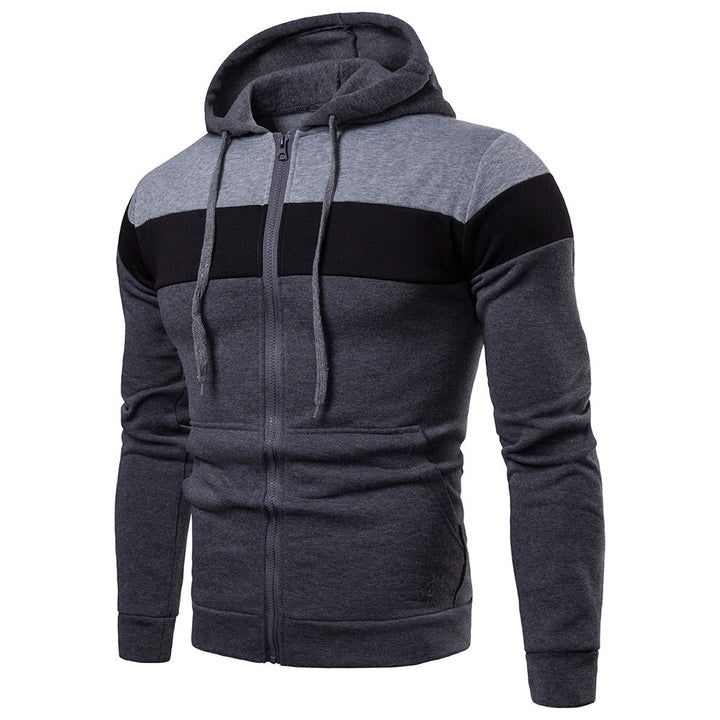 Herren sportliche Kapuzenjacke mit Farbblockdesign Echoarchiv