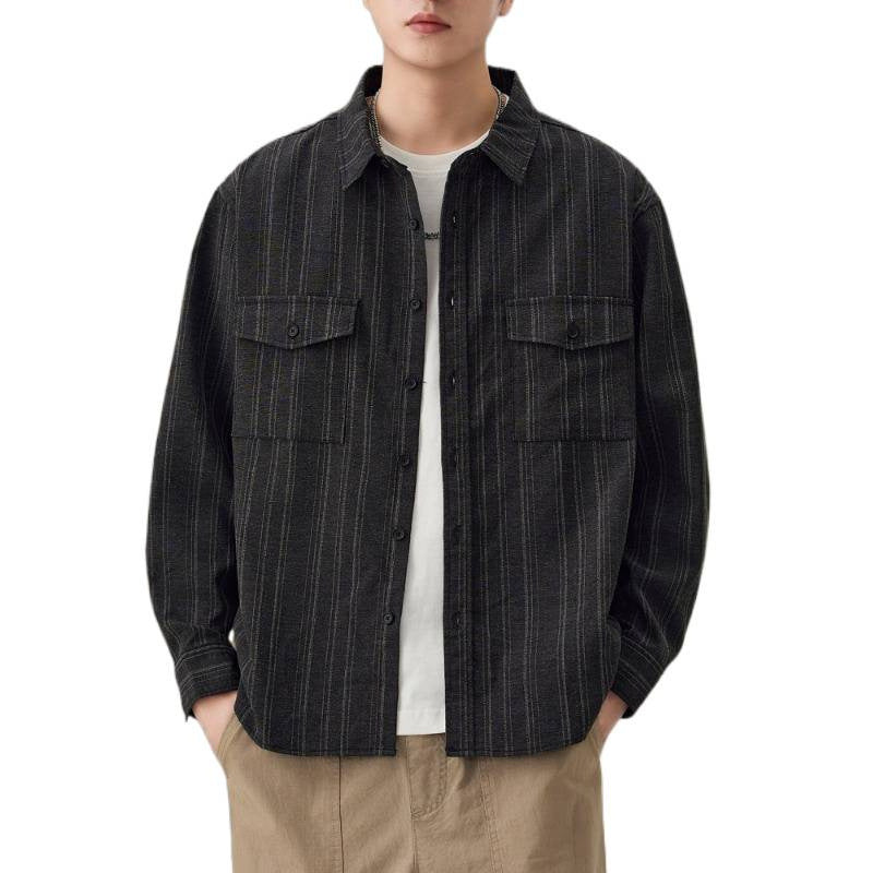 Herren Gestreiftes Hemdjacke mit Brusttaschen Echo Archiv