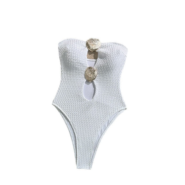 Damen Einteiler-Badeanzug mit elegantem Wickel-Detail und modischen Cut-Outs Echo Archiv