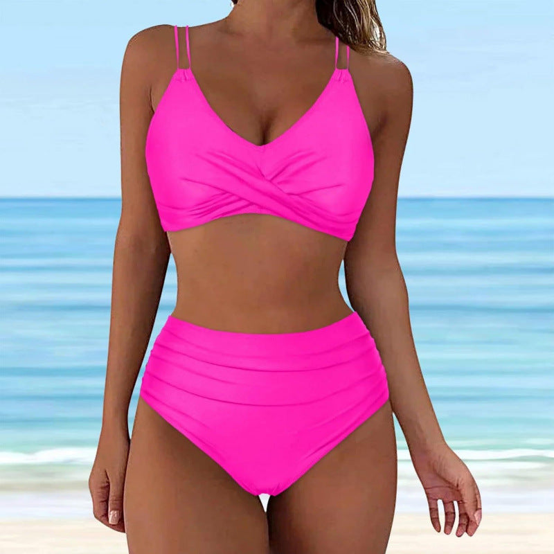 Damen High-Waist Bikini mit elegantem Wickeldesign und verstellbaren Trägern Echo Archiv