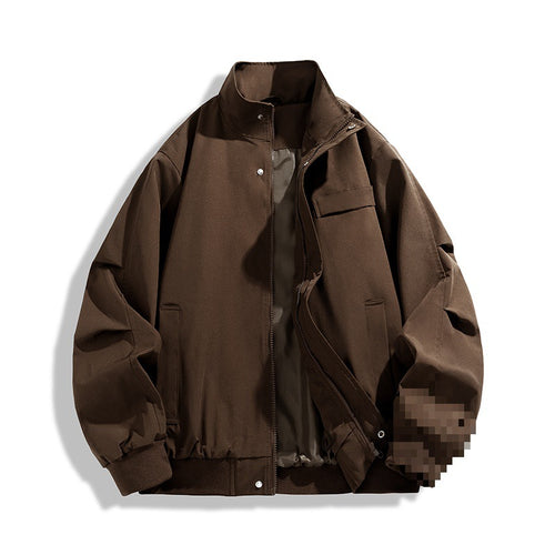 [Herren Oversize Utility Bomberjacke mit hohem Kragen und Rippbündchen Echoarchiv]