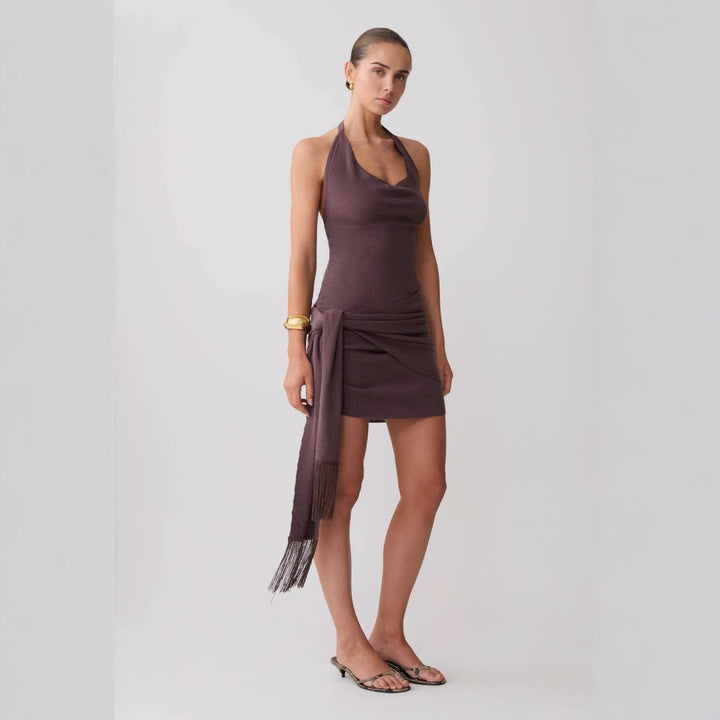 Damen Neckholder Minikleid mit figurbetonender Drapierung Echo Archiv