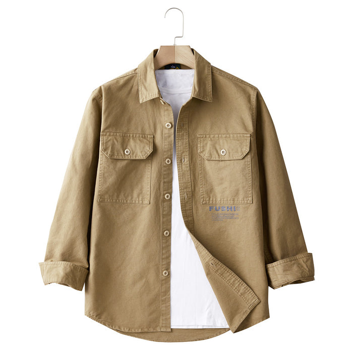 Herren Overshirt-Jacke im Utility-Stil mit Brusttaschen und Hemdkragen Echoarchiv