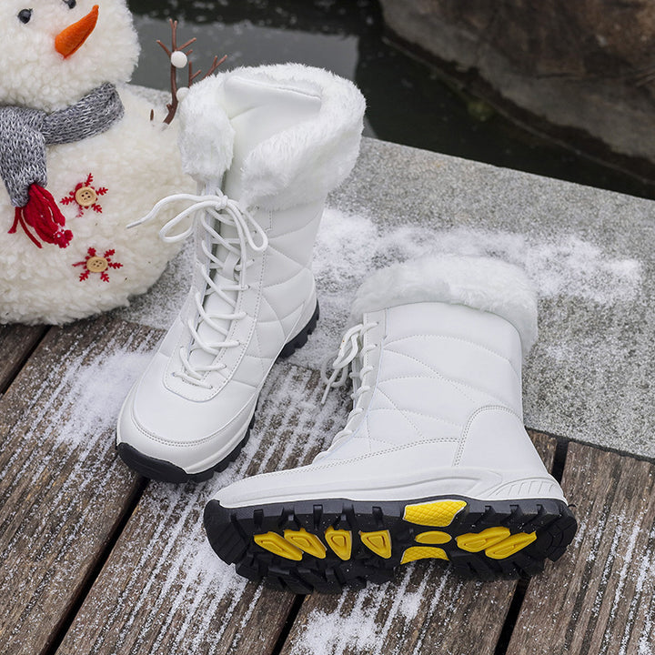 Damen Winterstiefel mit Kunstfellkragen, gesteppter Schaft und profilierter Thermosohle Echoarchiv