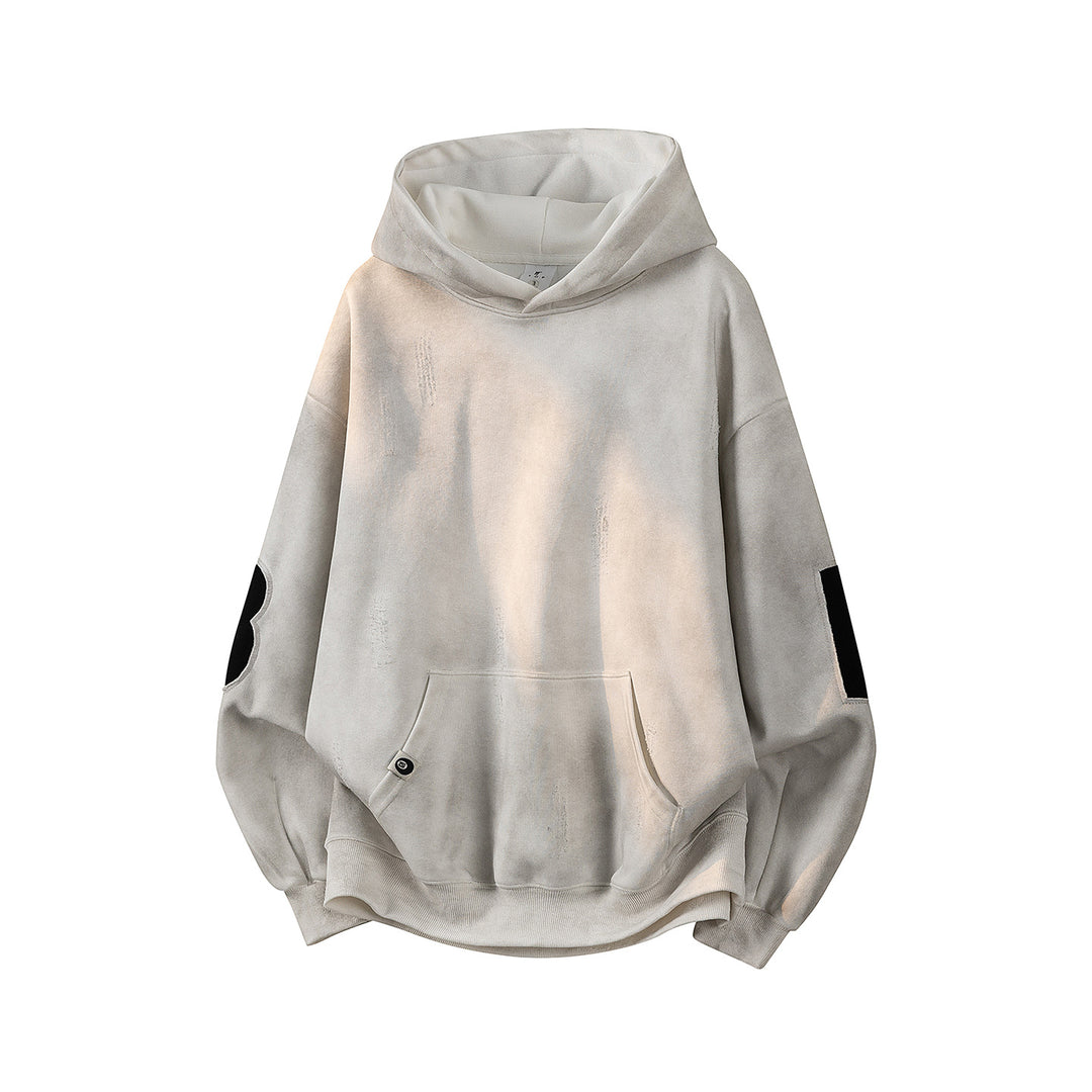 Unisex Oversize Kapuzenpullover mit handschriftlichem Grafik-Print, Kängurutasche & geripptem Saum Echoarchiv