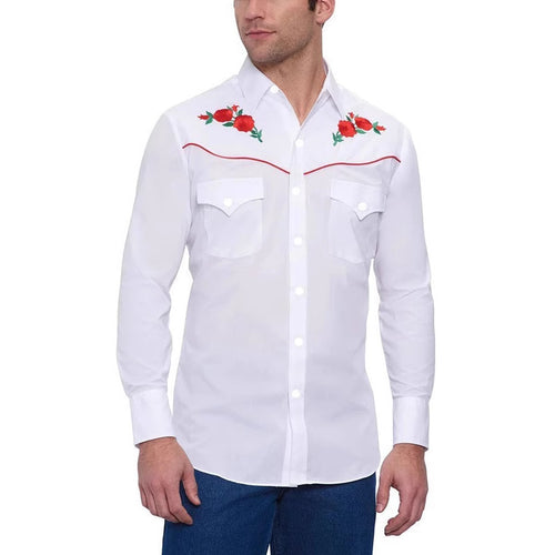 Herren Westernhemd mit aufwändiger floralem Stickerei Echoarchiv