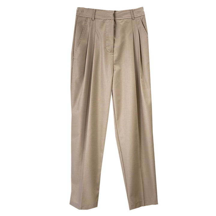 Damen Elegante Hochtaillierte Stoffhose Echoarchiv
