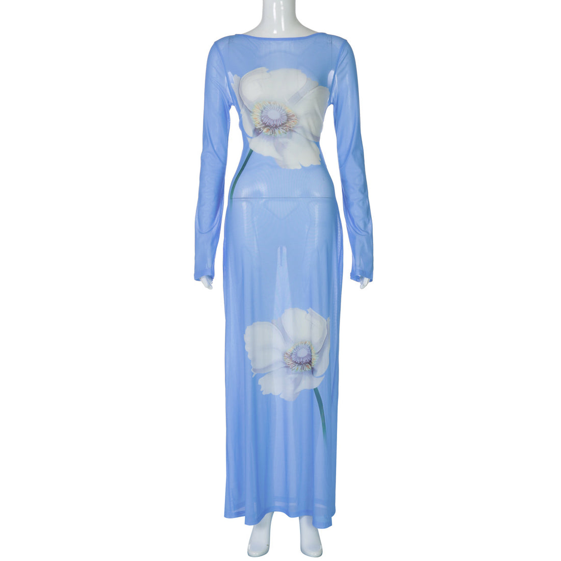 Damen Maxikleid mit floralen Mustern – Valéora