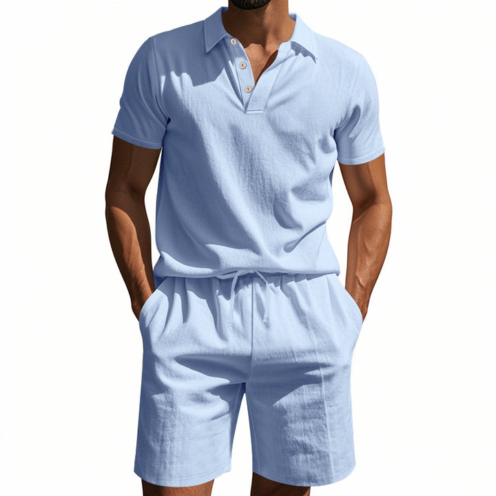 Herren lässiges Poloshirt und Shorts Set Echoarchiv