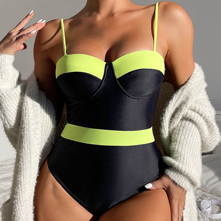 Damen Bustier-Badeanzug mit Kontrastdesign Echo Archiv
