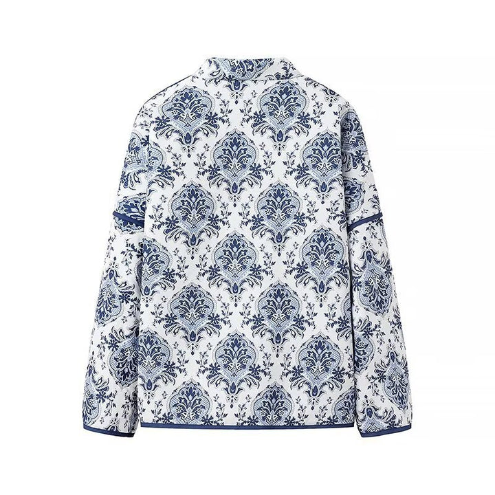 Damen Gesteppte Kimono‑Jacke mit ornamentaler Jacquardoptik und kontrastierter Paspel Echo Archiv