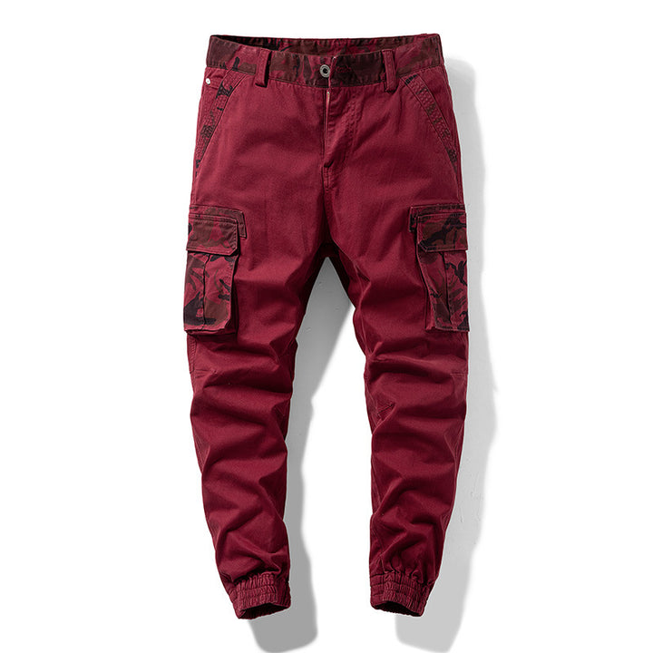 Herren Cargo-Joggerhose mit Multifachtaschen, elastischem Saum & Camouflage-Akzent Echoarchiv