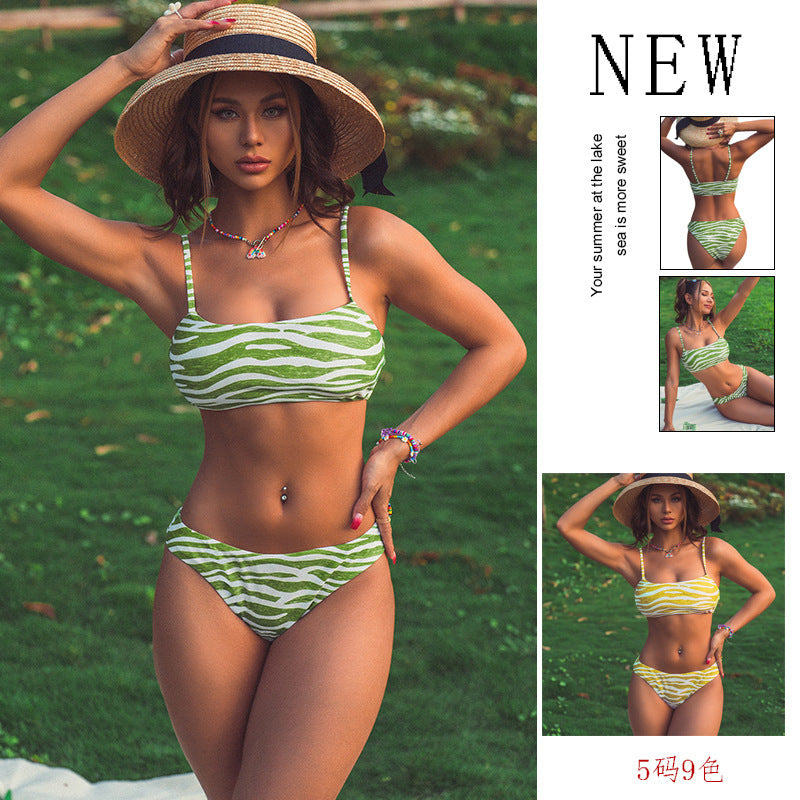 Damen Zweiteiliger Bikini mit trendigem Zebra-Design Echo Archiv