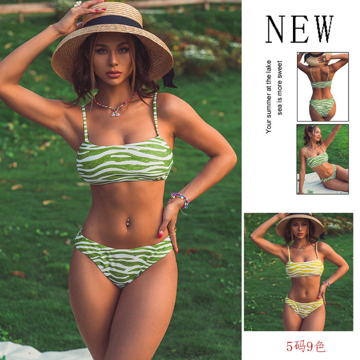 Damen Zweiteiliger Bikini mit trendigem Zebra-Design Echo Archiv
