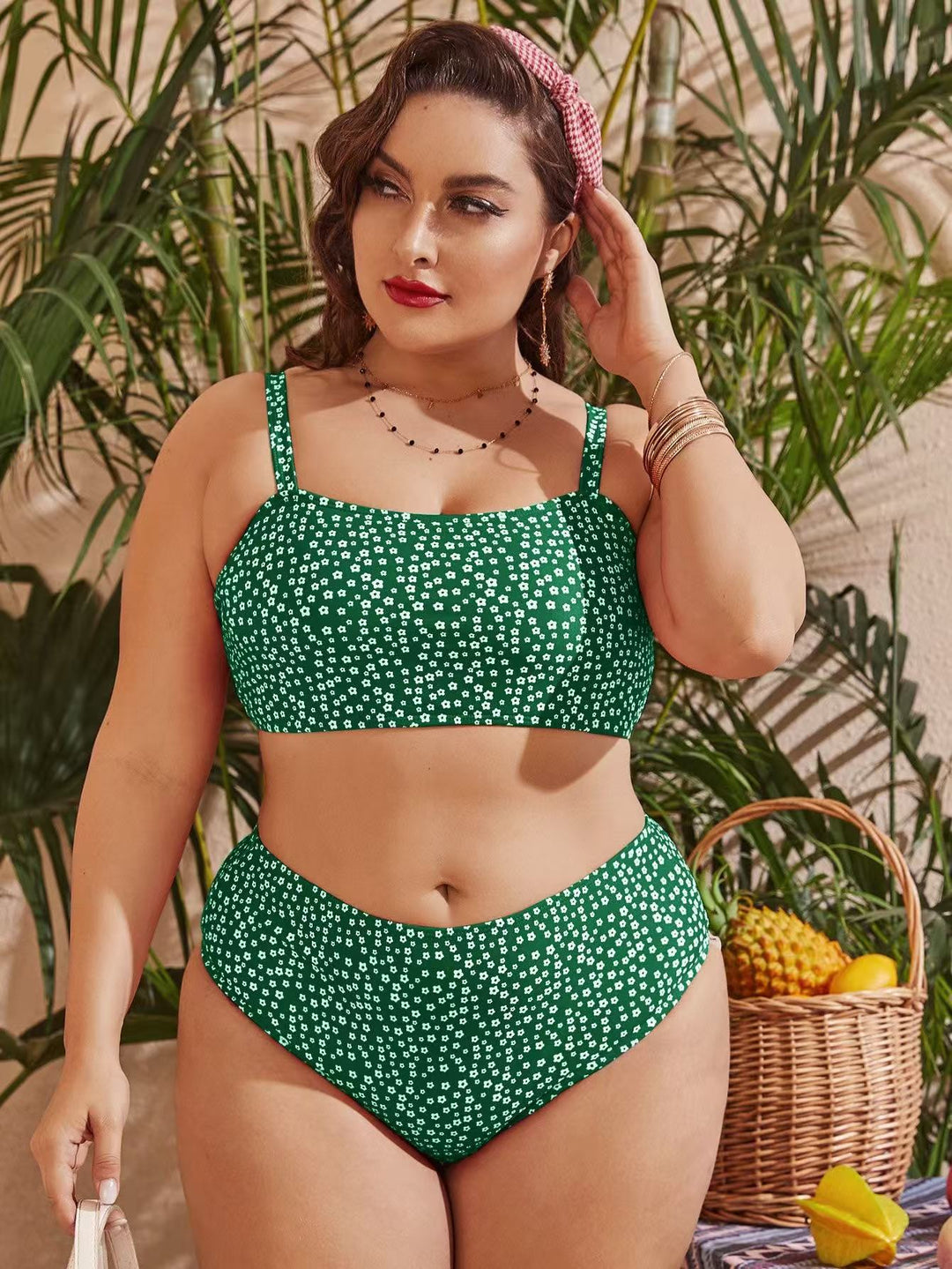 Damen Hochgeschnittener Bikini mit verspieltem Punktedesign Echo Archiv