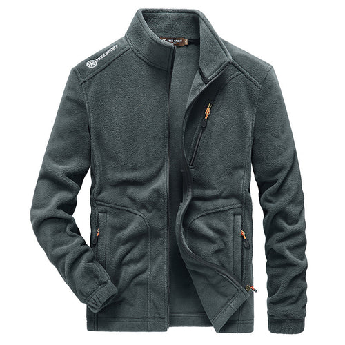 Herren Fleece-Outdoorblouson mit hohem Stehkragen, Brustreißverschluss und wärmender Innenstruktur – Taviero
