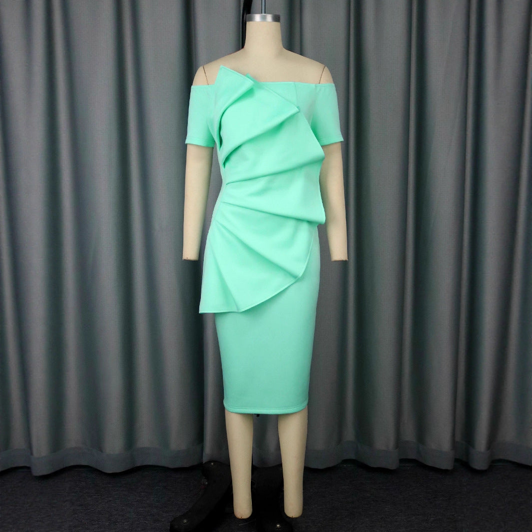 Damen Elegantes Wickelkleid mit asymmetrischem Design und Drapierungen Echo Archiv