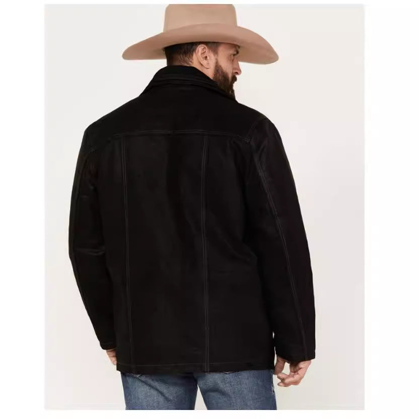 Herren elegante Lederjacke mit hohem Kragen Echoarchiv