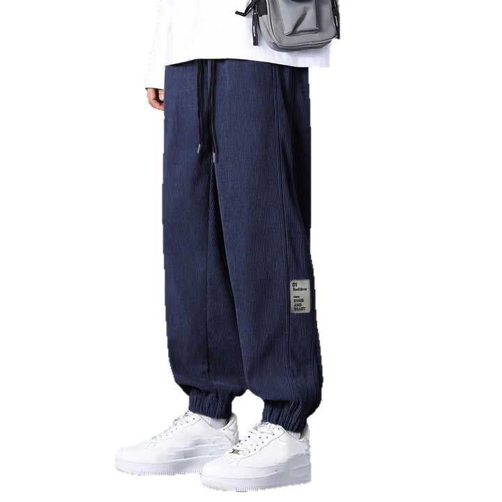Herren nan Relax-Freizeithose aus feiner Breitkordstruktur mit Tunnelzug und elastischen Knöchelabschlüssen Echo Archiv