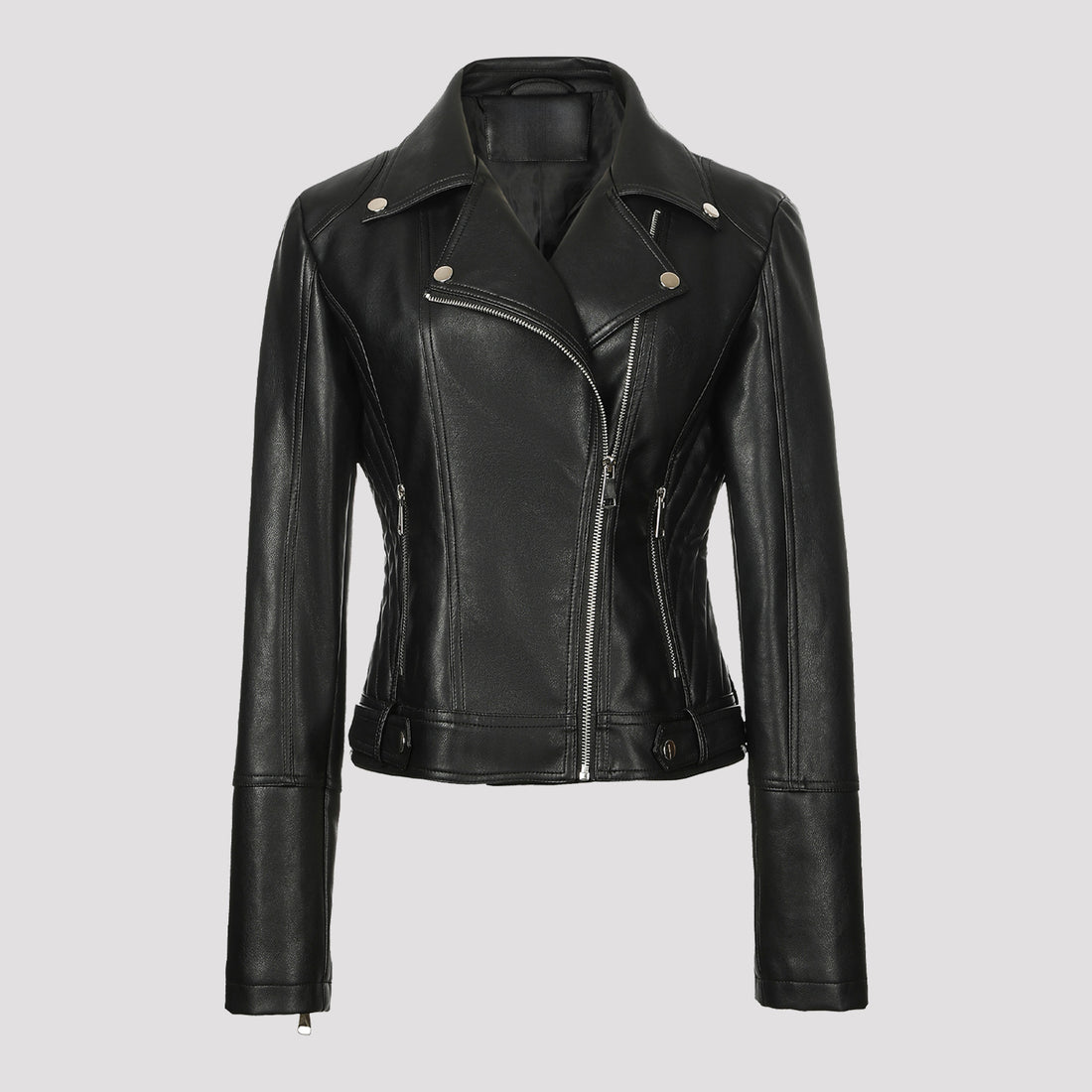 Damen Trendige Bikerjacke aus hochwertigem Kunstleder – Célinea