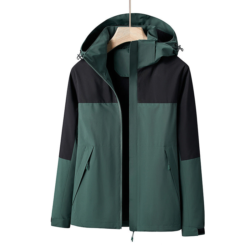 Herren Leichte winddichte Softshell-Regenjacke mit Kapuze und Kontrastbesatz Echo Archiv