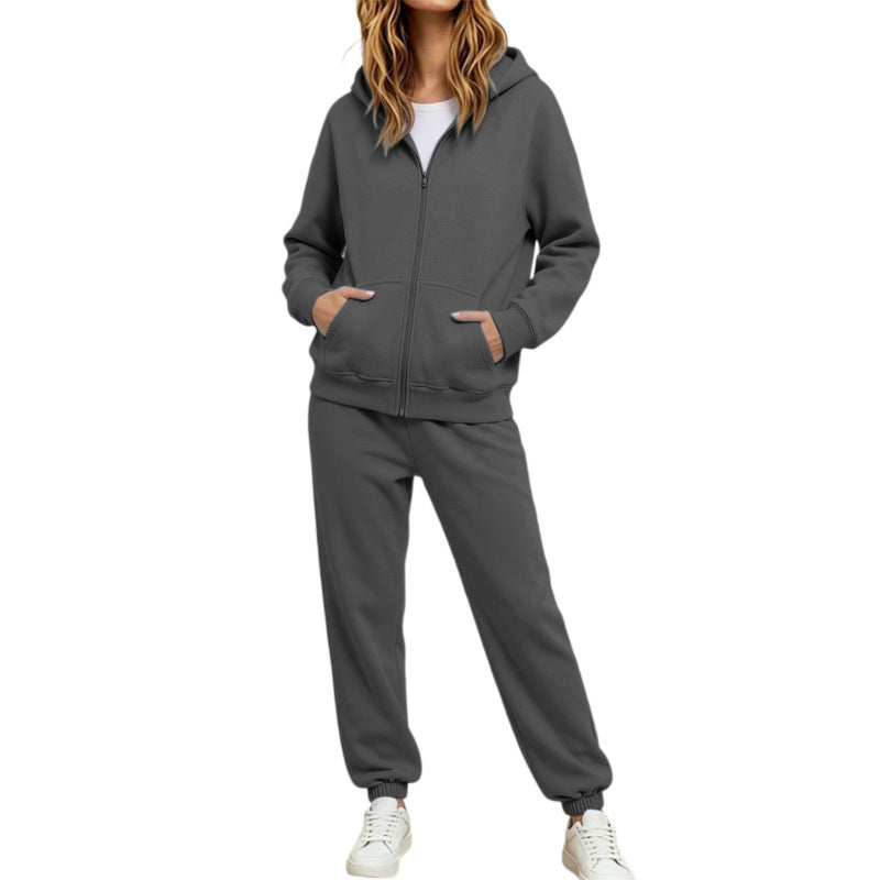 Damen Komfortabler Kapuzenpullover und Jogginghose Set Echoarchiv