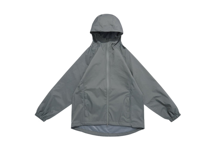 Unisex Leichte Regenjacke mit Kapuze, Zwei‑Wege‑Reißverschluss und verlängertem Saum Echoarchiv
