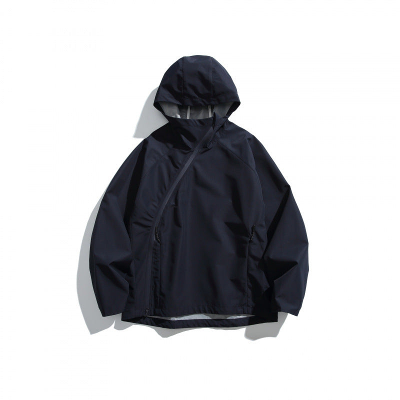 Unisex Leichte Tech-Regenjacke mit asymmetrischem Reißverschluss Echo Archiv