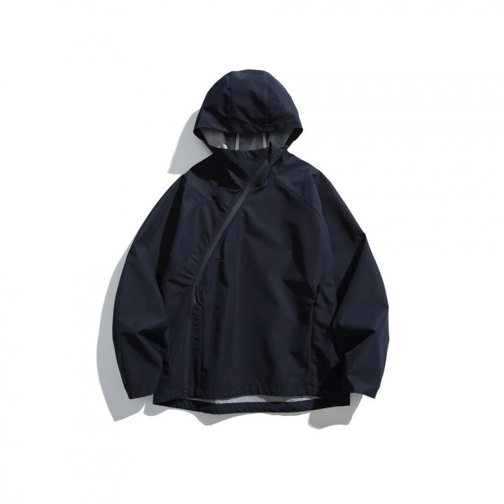 Unisex Leichte Tech-Regenjacke mit asymmetrischem Reißverschluss Echo Archiv