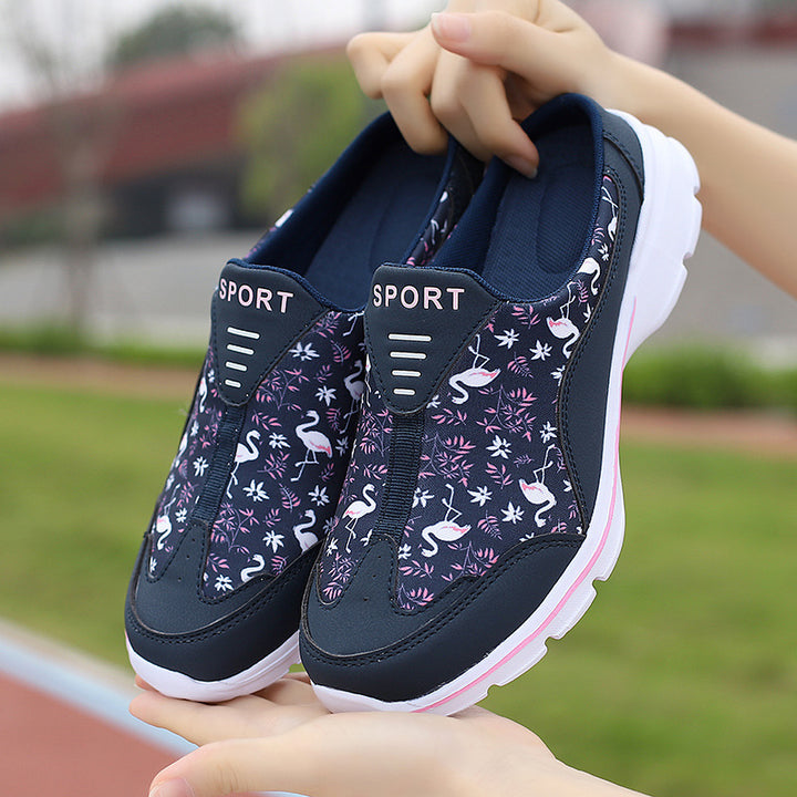 Damen nan Schlupf-Sneaker mit Flamingo-Motiv, elastischem Einstieg und gedämpfter EVA-Sohle Echo Archiv