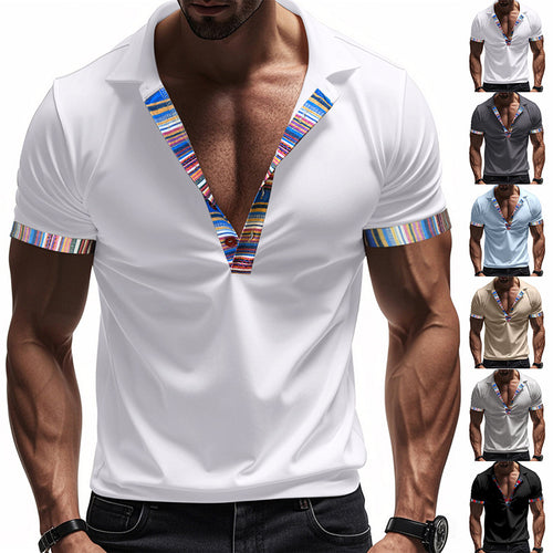 Herren modisches Polohemd mit buntem Knopfdetails Echoarchiv