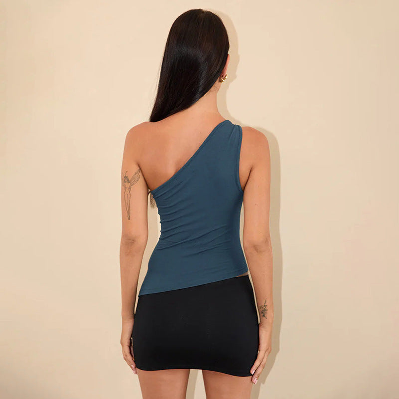 Damen asymmetrisches Trägershirt mit elegantem Knoten-Detail Echo Archiv