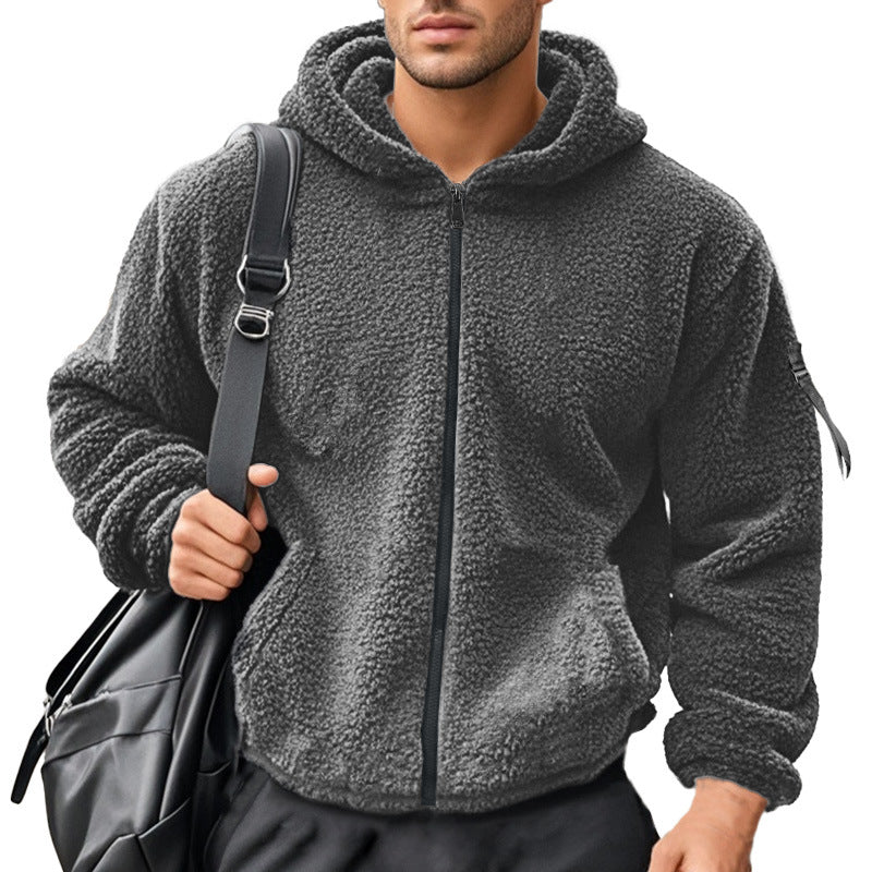 Herren Fleece-Hoodie mit durchgehendem Reißverschluss und praktischen Taschen Echoarchiv