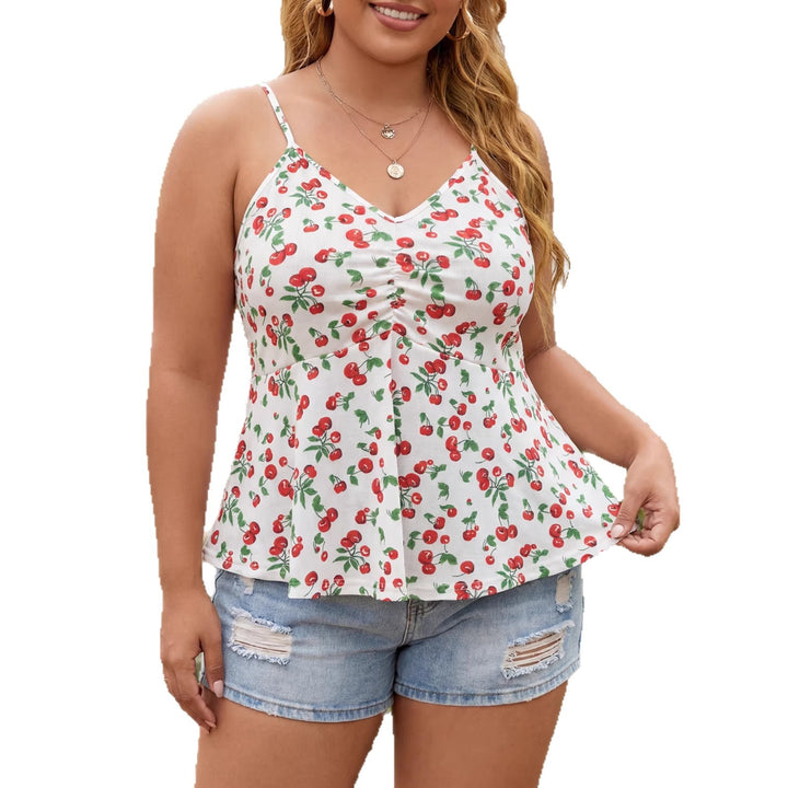 Damen, luftiges Blumenshirt mit Spaghettiträgern Echo Archiv