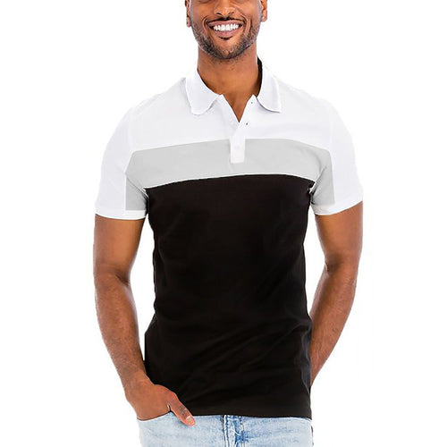 Herren Polo-Shirt mit modernen Farbblockelementen Echoarchiv