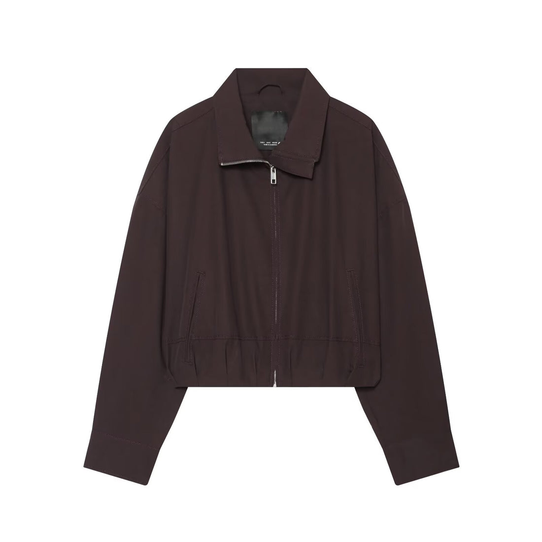 Damen Leichte Cropped-Blousonjacke mit Stehkragen, Reißverschluss und elastischem Bund Echo Archiv