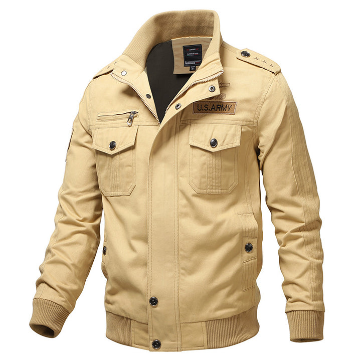 Herren modische Feldjacke mit praktischen Taschen und Samtkragen Echoarchiv