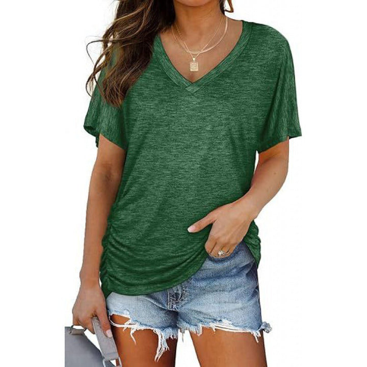 Damen V-Ausschnitt T-Shirt Aus Weichem Single Jersey Echoarchiv