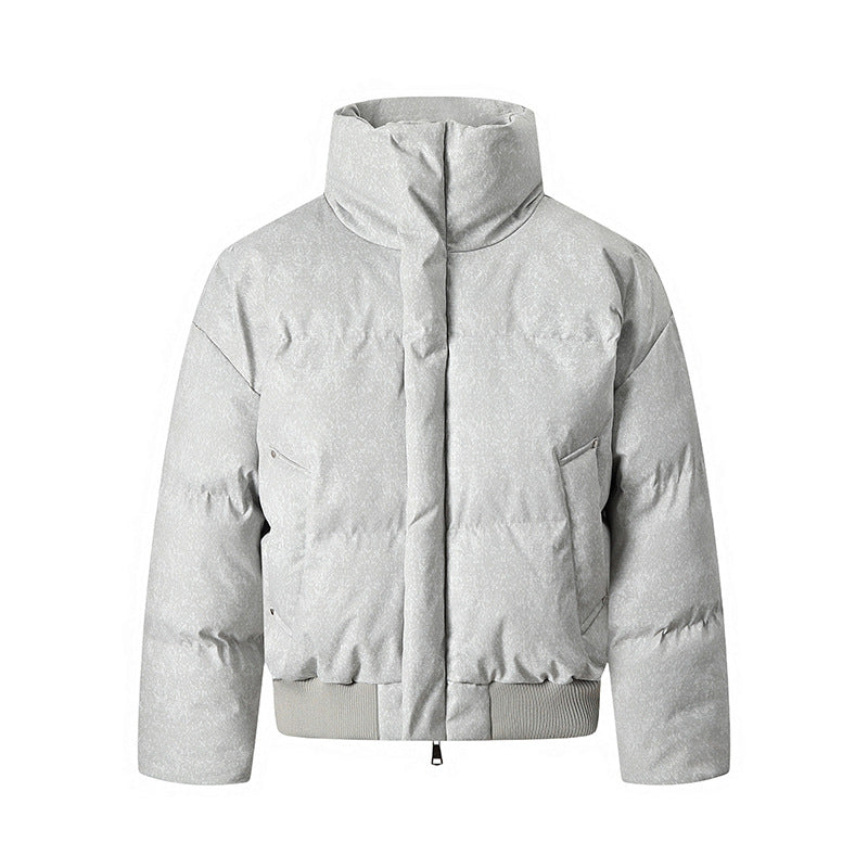 Herren Kurze wattierte Steppjacke mit hohem Stehkragen und matter Strukturoptik Echo Archiv
