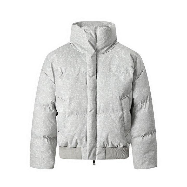 Herren Kurze wattierte Steppjacke mit hohem Stehkragen und matter Strukturoptik Echo Archiv