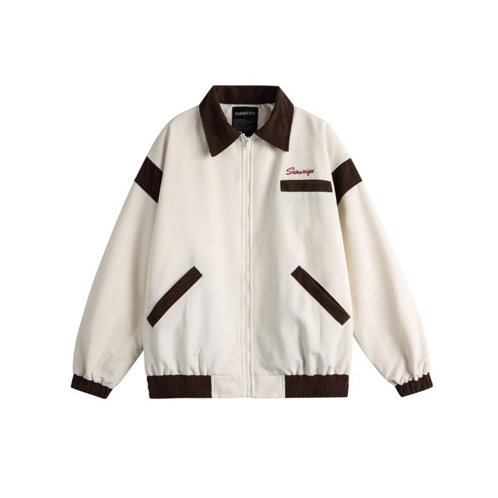 Unisex Harrington-Blousonjacke mit Strukturstoff und Kontrastbesatz Echoarchiv