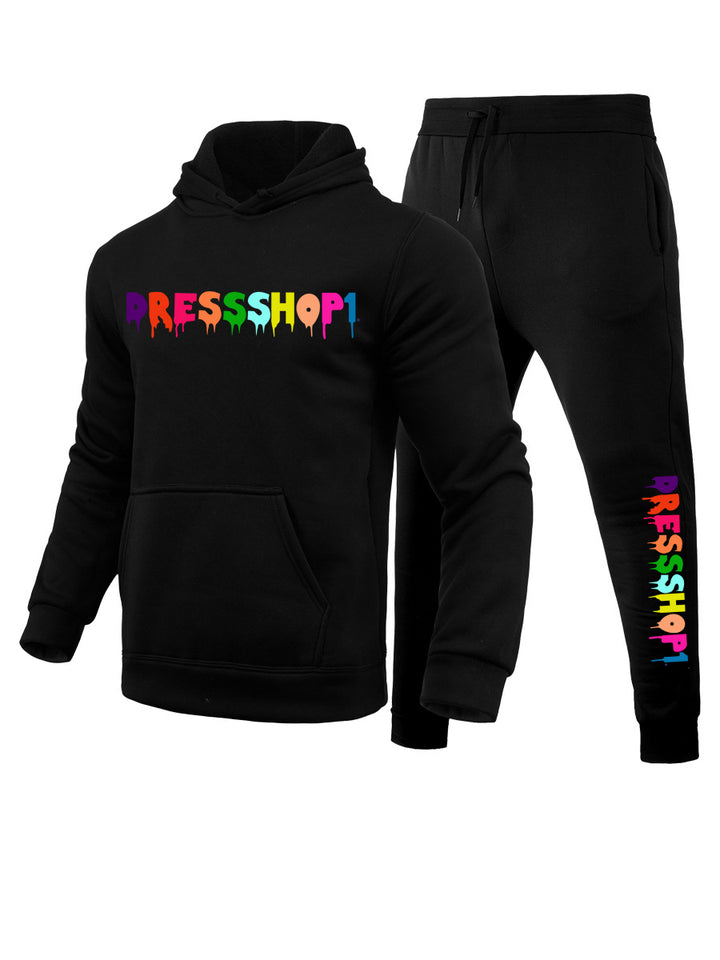 Herren Hoodie und Jogginghose Set mit modernem Farbverlauf Druck Echoarchiv