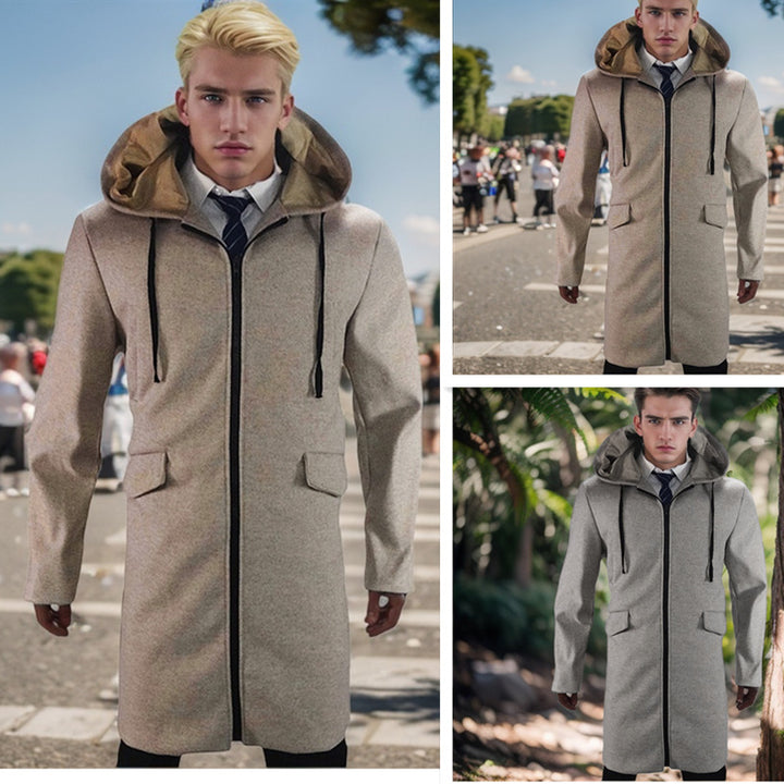 Herren Modische Parka-Jacke mit abnehmbarer Kapuze und praktischen Taschen Echoarchiv