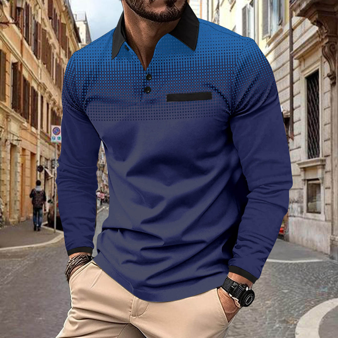 Herren Poloshirt mit modernem grafischen Design Echoarchiv