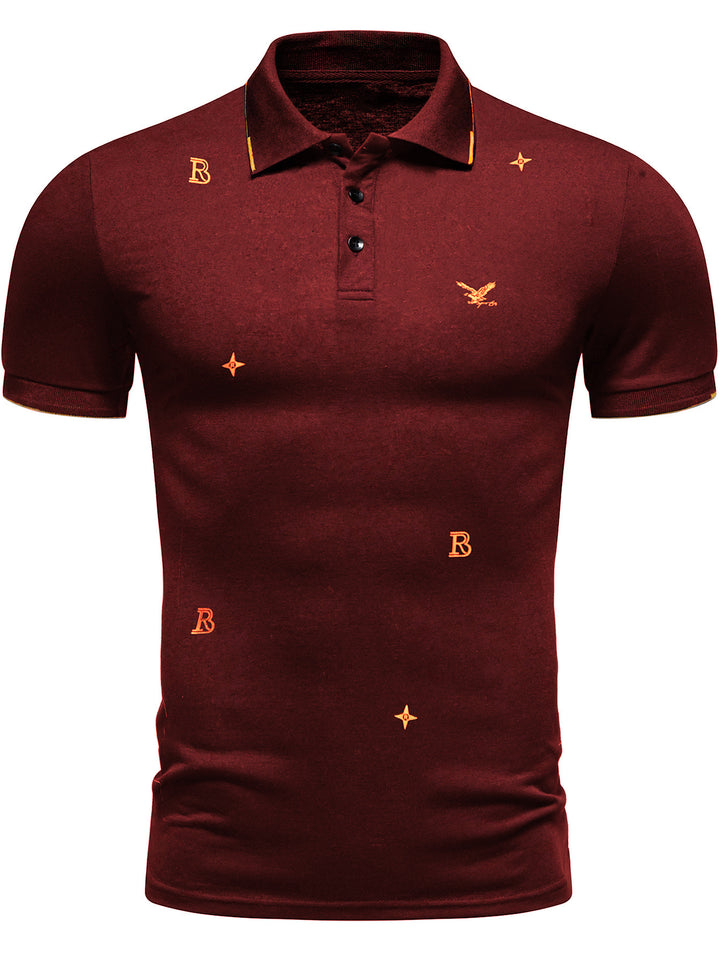 Herren Polohemd mit modischem Stickdesign und hochwertigem Stoff Echoarchiv