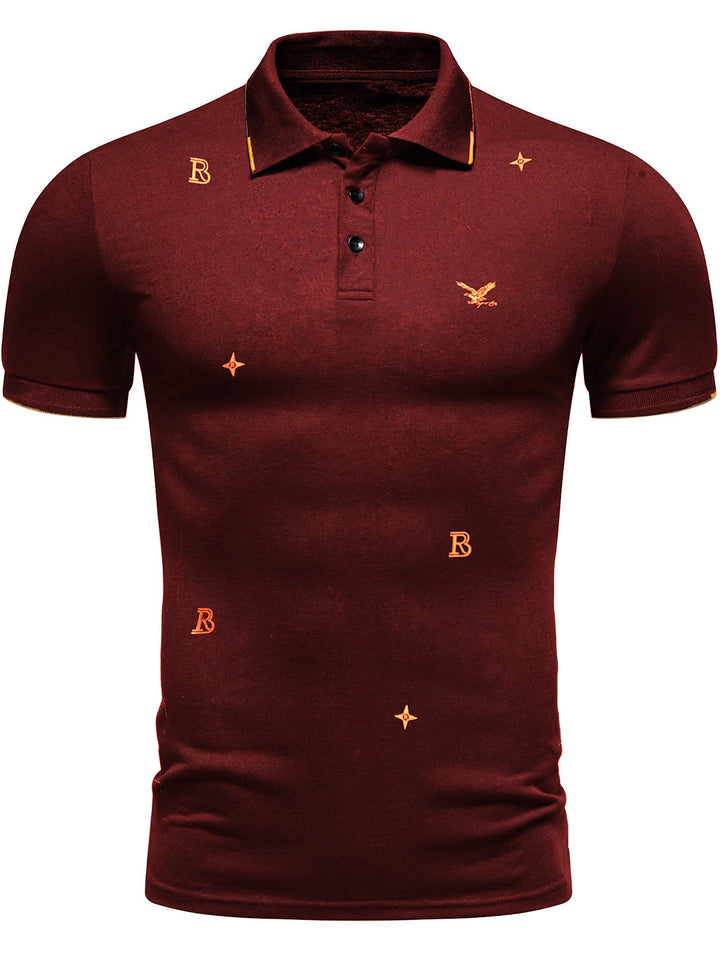 Herren Polohemd mit modischem Stickdesign und hochwertigem Stoff – Cavello