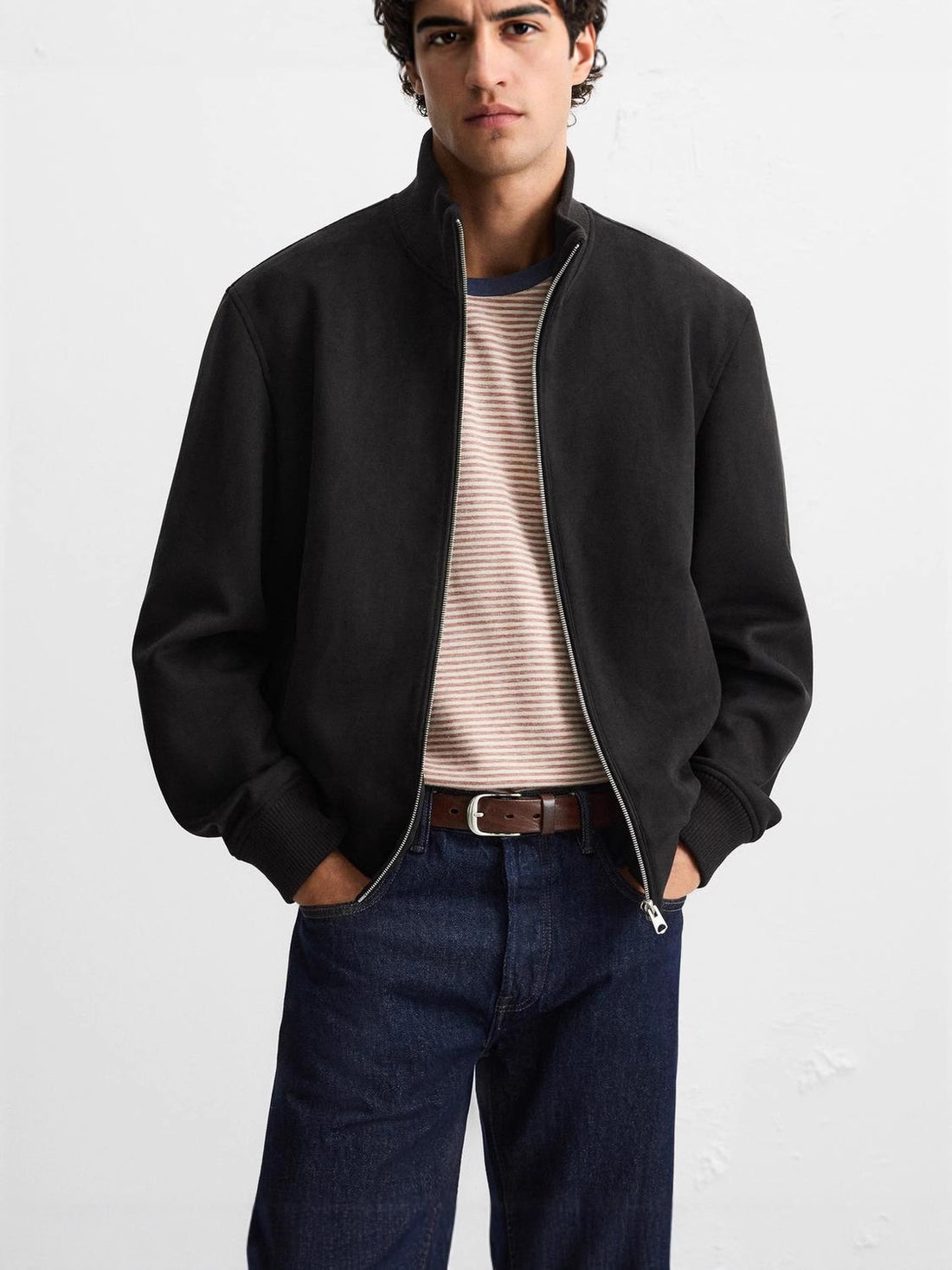 Herren Übergangsjacke im modernen Wildleder-Look – Taviero